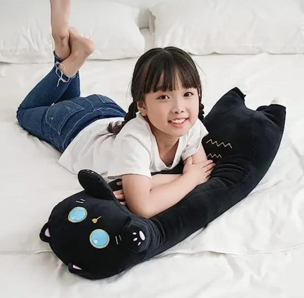 Детская игрушка Кот Батон Темная Ночь 80см, забавная мягкая подушка-объятия, Черный Киев - изображение 2