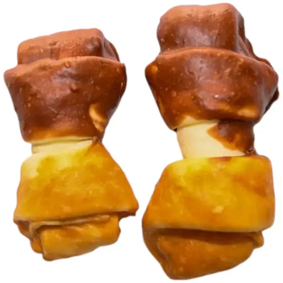 Ласощі для собак Вузлові кістки із сиром'ятної шкіри з курячим та качиним м'ясом для собак 500 г Київ