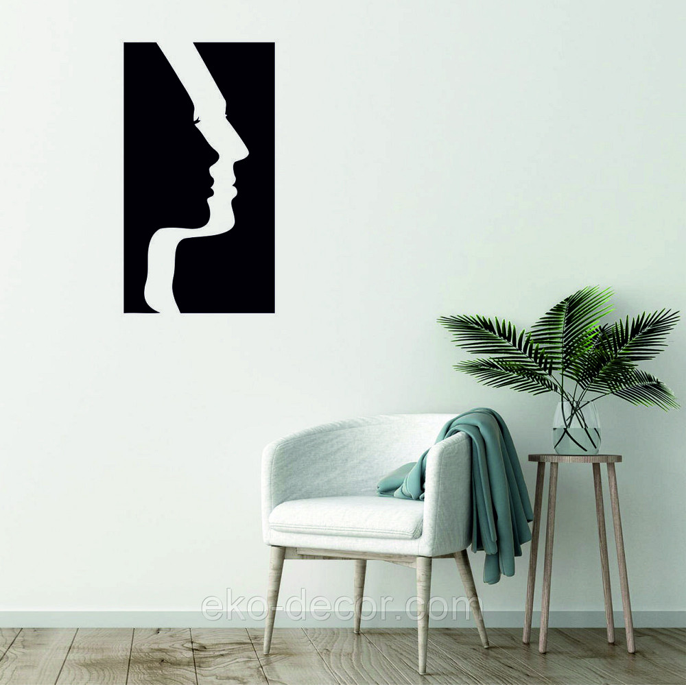 Декоративне настінне Панно «Сілует жінки», Декор на стіну 110*61 см, Чорний Київ - фото 3