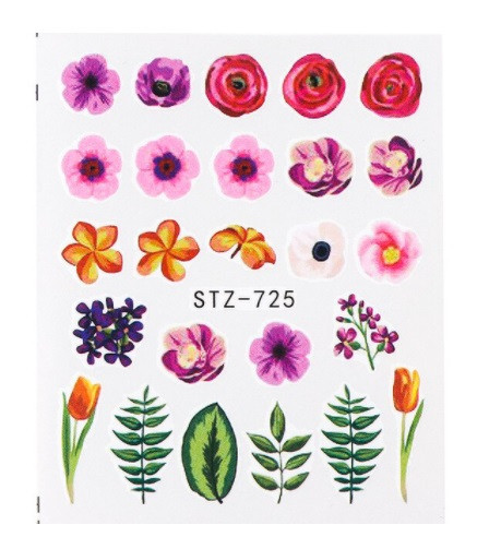 Стикеры для ногтей цветочки - размер стикера 6*5см, инструкция по применению есть в описании товара Киев - изображение 1