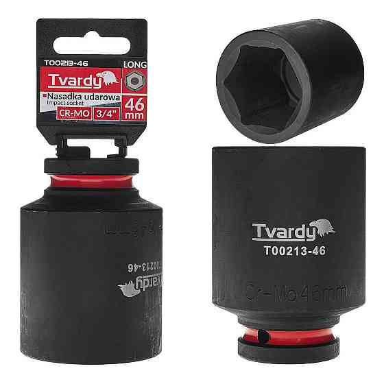 Головка ударна "Tvardy" з хром-молібденової сталі (Cr-Mo) 3/4" 6-гранна довга 46 мм Київ