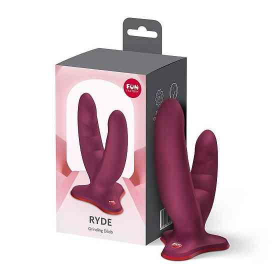 Двойной фаллоимитатор Fun Factory RYDE Wine Red, гибкие стволы, присоска Sex Aura Киев