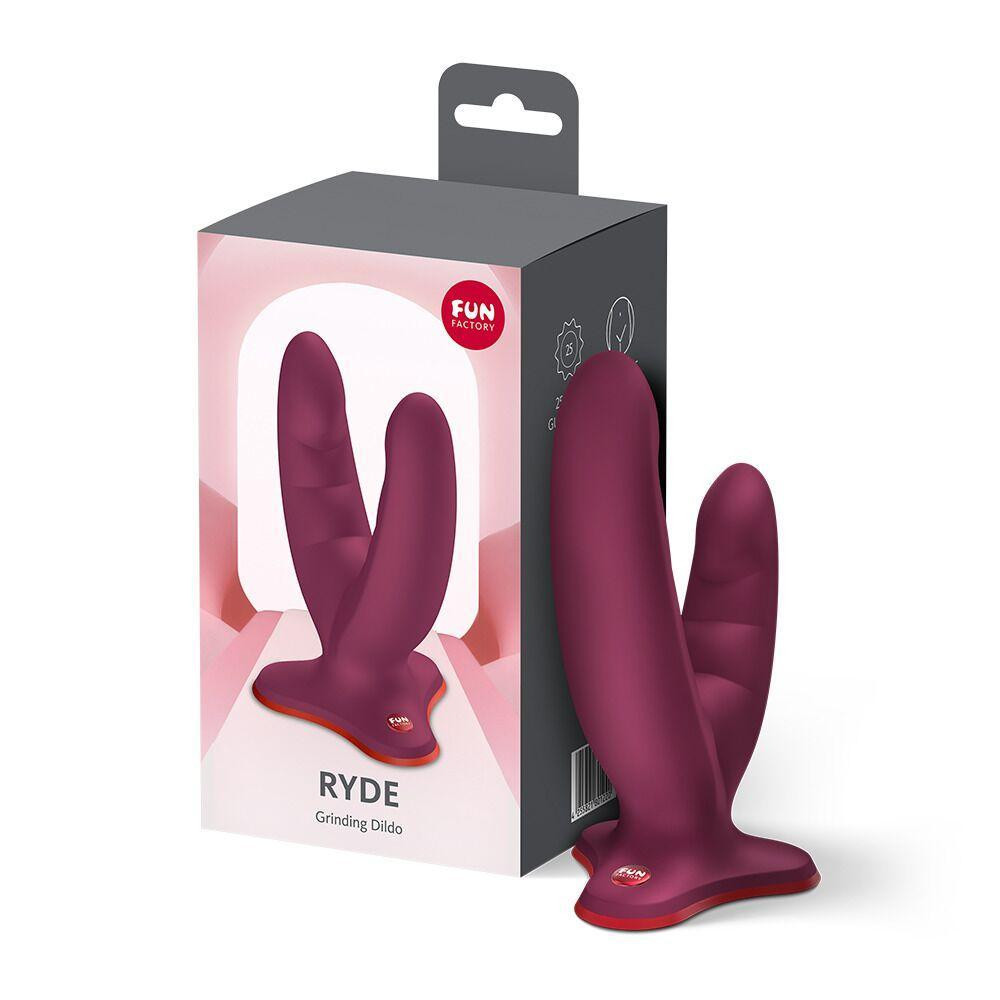 Двойной фаллоимитатор Fun Factory RYDE Wine Red, гибкие стволы, присоска Sex Aura Киев - изображение 6
