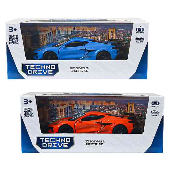 Автомодель - Chevrolet Corvette Z06 2023 (помаранчевий, світло-блакитний) Дніпро