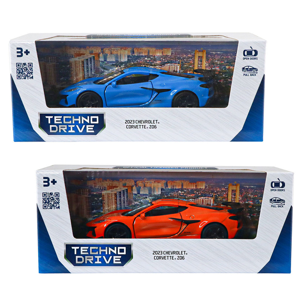 Автомодель - Chevrolet Corvette Z06 2023 (помаранчевий, світло-блакитний) Дніпро - фото 6