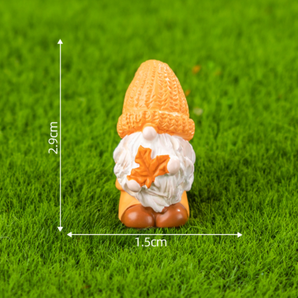 Набор фигурок Гномики Осенние 3 шт для мини-сада и поделок Оранжевые Одесса - изображение 4