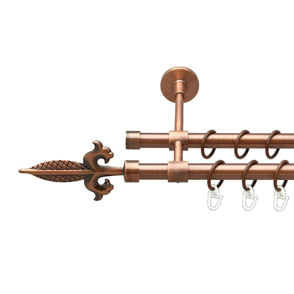 Карниз Orvit Генуя металевий дворядний закритий гладка труба кільце металеве Мідь 16\16 мм 140 см (00-00019825) Львів - фото 1