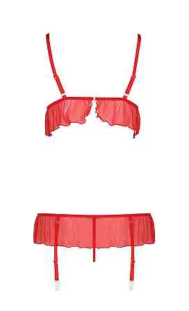 Комплект білизни з поясом для панчіх FABIANA SET red S/M - Passion Sex Aura Київ