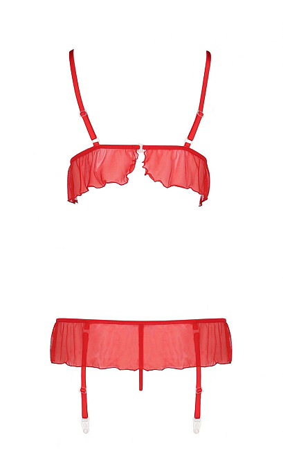 Комплект білизни з поясом для панчіх FABIANA SET red S/M - Passion Sex Aura Київ - фото 4