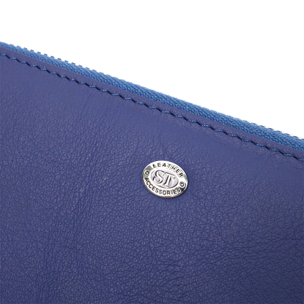 Жіночий гаманець клатч з натуральної шкіри для карток та купюр ST Leather 19431 Синій Київ - фото 17