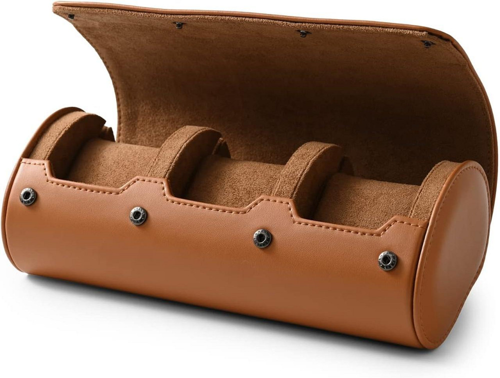 Органайзер для зберігання годинників на 3 штуки Oirlv, кейс футляр чохол коричневий для браслетів три слоти Київ - фото 3