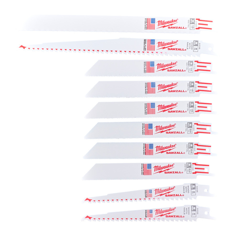 Набір полотен для шабельних пил SAWZALL THIN KERF MILWAUKEE, (10шт), пластиковий кейс Одесса - изображение 1