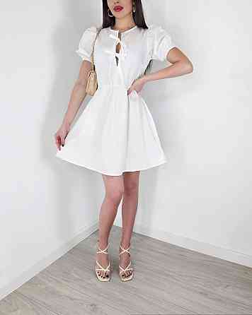 Женское романтичное мини платье-котон Белый, 46/48 Одесса