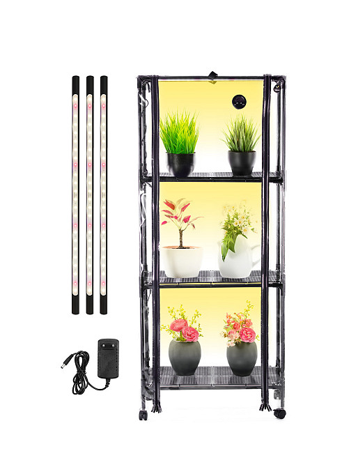 Міні-теплиця з фіто світлом для дому Sezam XL Black Wheels з коліщатками на фіксаторах Бориспіль - фото 1