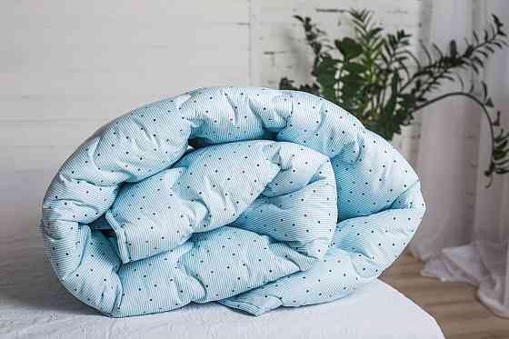 Ecotton Ковдра Novita двоспальна 172х205 см шерстяна стьогана бязь блакитна 10-0090 Grey Киев