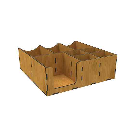 Органайзер EKOSTAR дерев'яний дуб з отворами для кришок 30х30 Київ