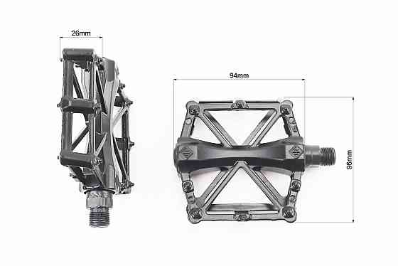 Педалі BMX 9/16" (90x90x20mm) алюмінієві, чорні Київ