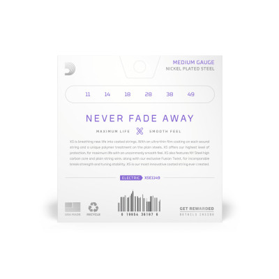 Струны для гитары D'Addario XS Coated Electric Guitar Strings Medium (11-49) (XSE1149) Винница - изображение 3