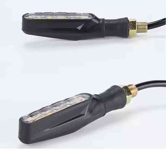 Светодиодные универсальные поворотники 2 шт для мотоцикла 11 см 12 v черный Киев