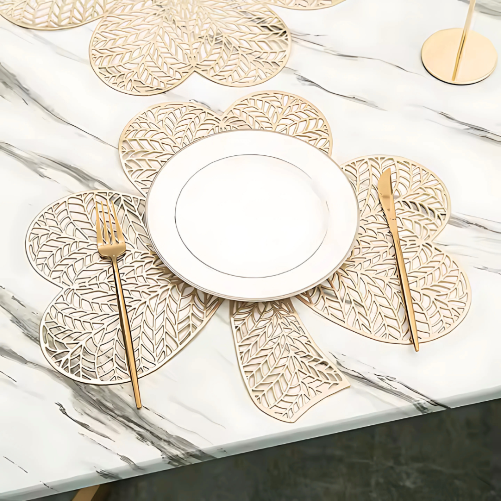 Сервировочная салфетка под горячее фигурная 41х38 см, коврик сервировочный золотистый набор 2 шт Каменец-Подольский - изображение 4