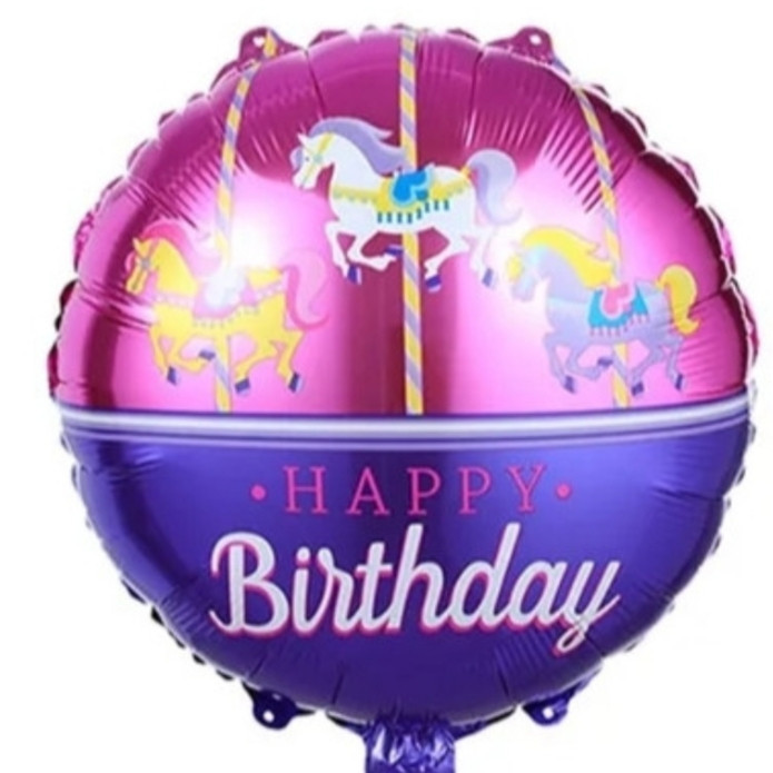 Фольговані куля happy birthday фіолетово- малинова 18" 45см Київ - фото 2