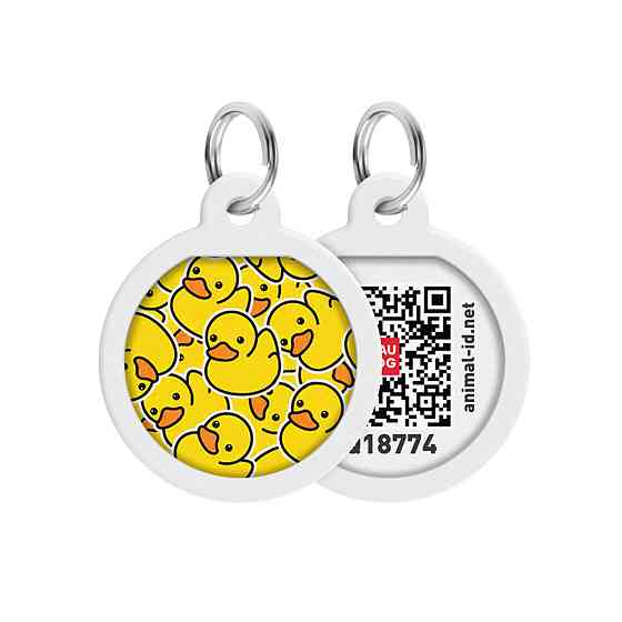 Адресник для собак и кошек металлический WAUDOG Smart ID с QR паспортом, рисунок 
