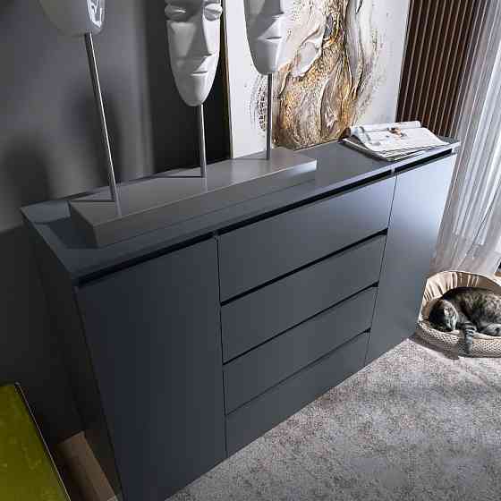 Комод Эверест КЛ-4 Лайт (телескопические) 140х38х93 см Графит (DTM-4899) Днепр