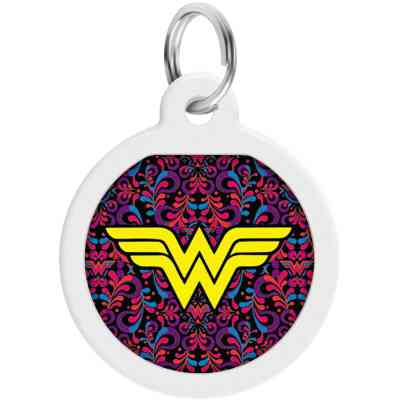 Адресник для животных WAUDOG Smart ID с QR паспортом "Чудо-женщина 3", круг 25 мм (0625-1018ru-eng) Винница