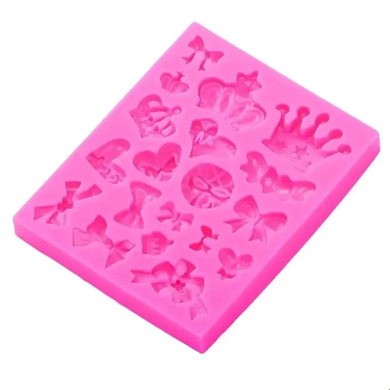 Молд силіконовий Бантики і корони 90 на 72 мм рожевий Київ - фото 8