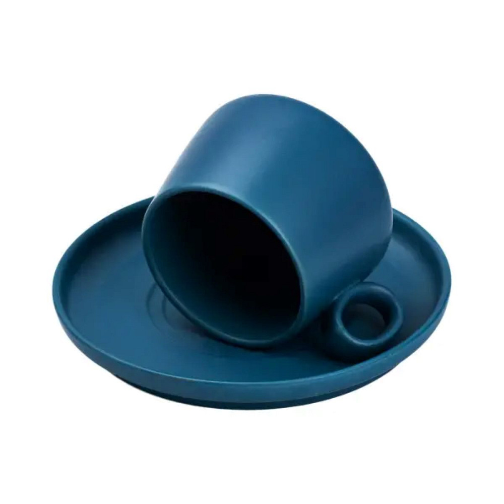 TS Kitchen Чашка з блюдцем порцелянова 300 мл Синя HP7209BL Київ - фото 3