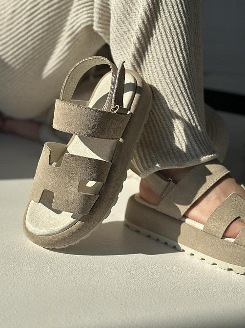 Olli Босоніжки жіночі бежеві OLLI Л-10-0110 літні з натуральної замші / Замшеві босоніжки на ни Киев - изображение 2