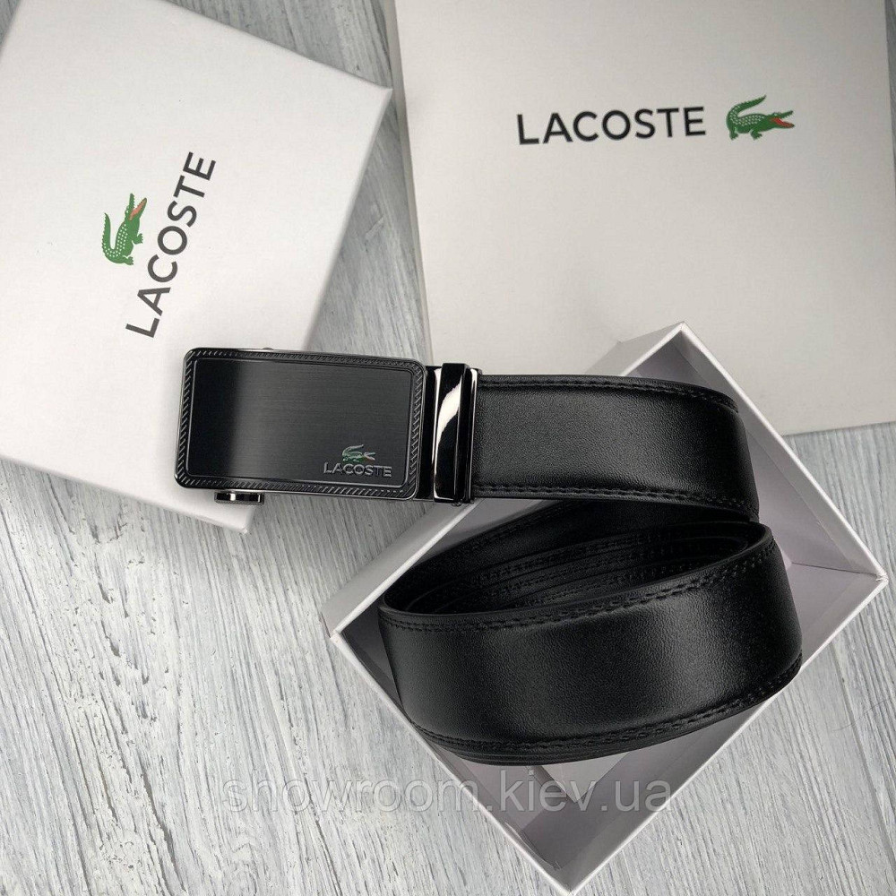 Чоловічий ремінь із пряжкою автомат Lacoste (993) Київ - фото 4