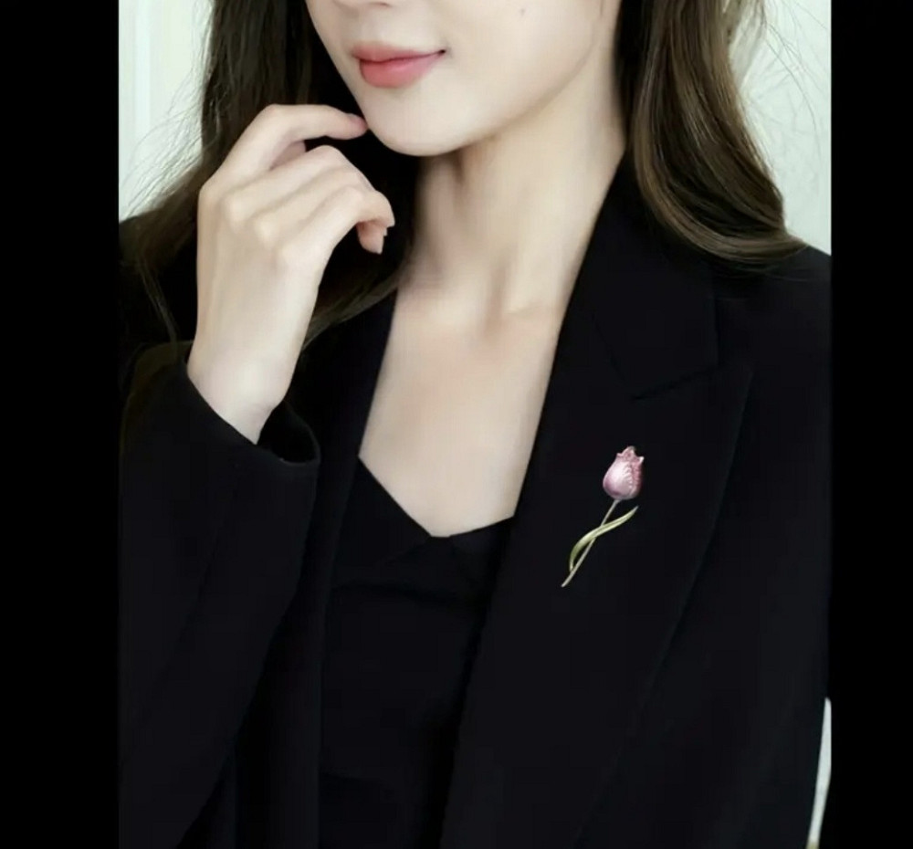 Брошка "Тюльпан" Білий Сміла - фото 4