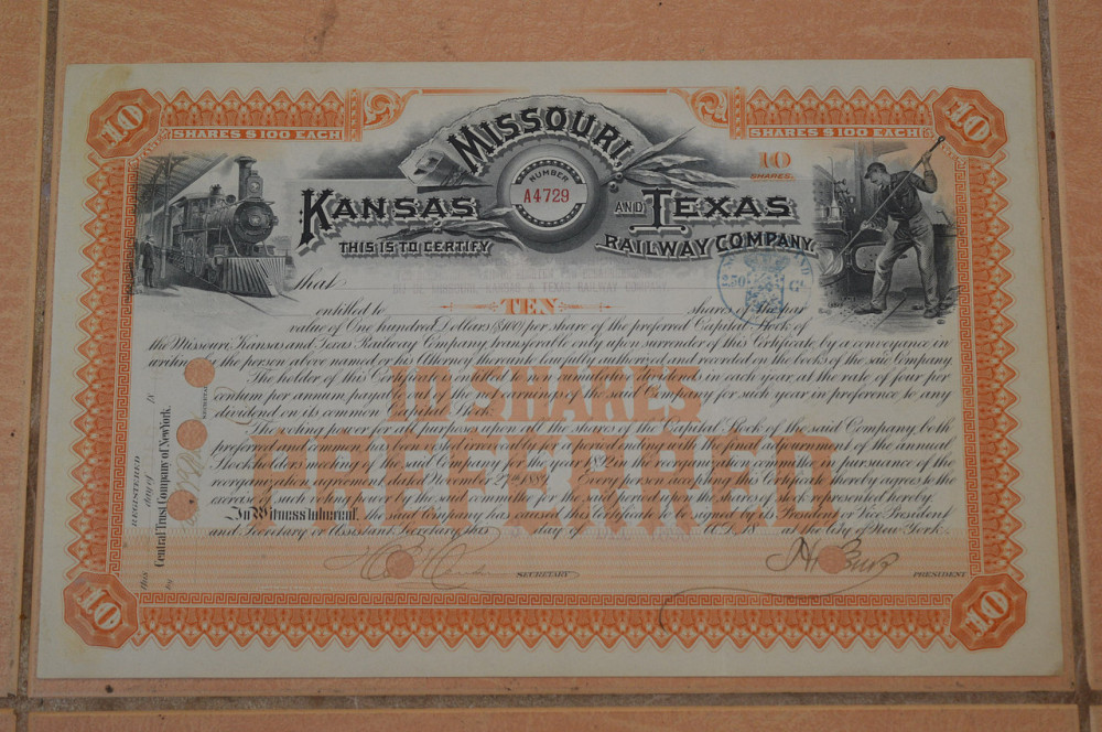 Акція. США. 1890 рік No10 (Б-1) Полтава - фото 1