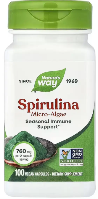 Спирулина Natures Way Spirulina Micro-Algae 100 раст капс Киев - изображение 3