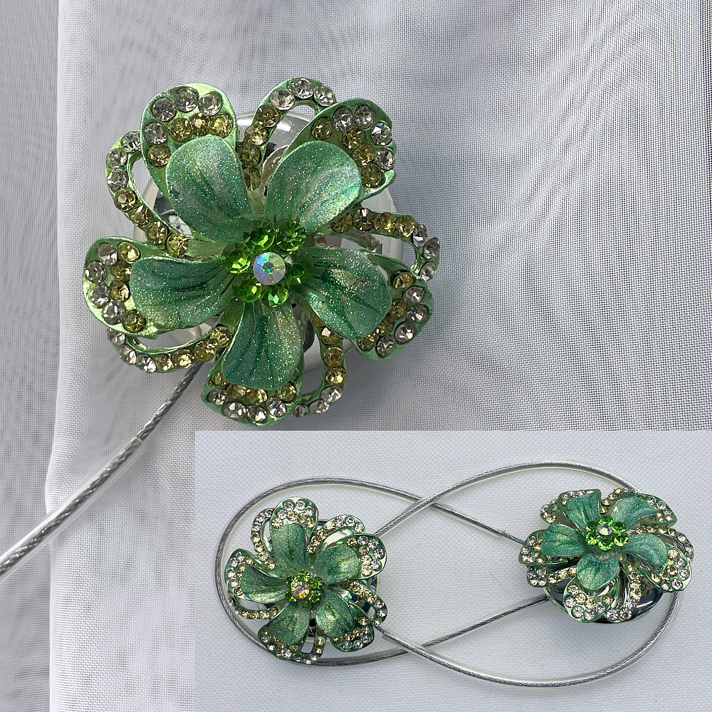 Магніти для штор та гардин "Flowers" набір 2 шт М'ятний (81-238) Київ - фото 1