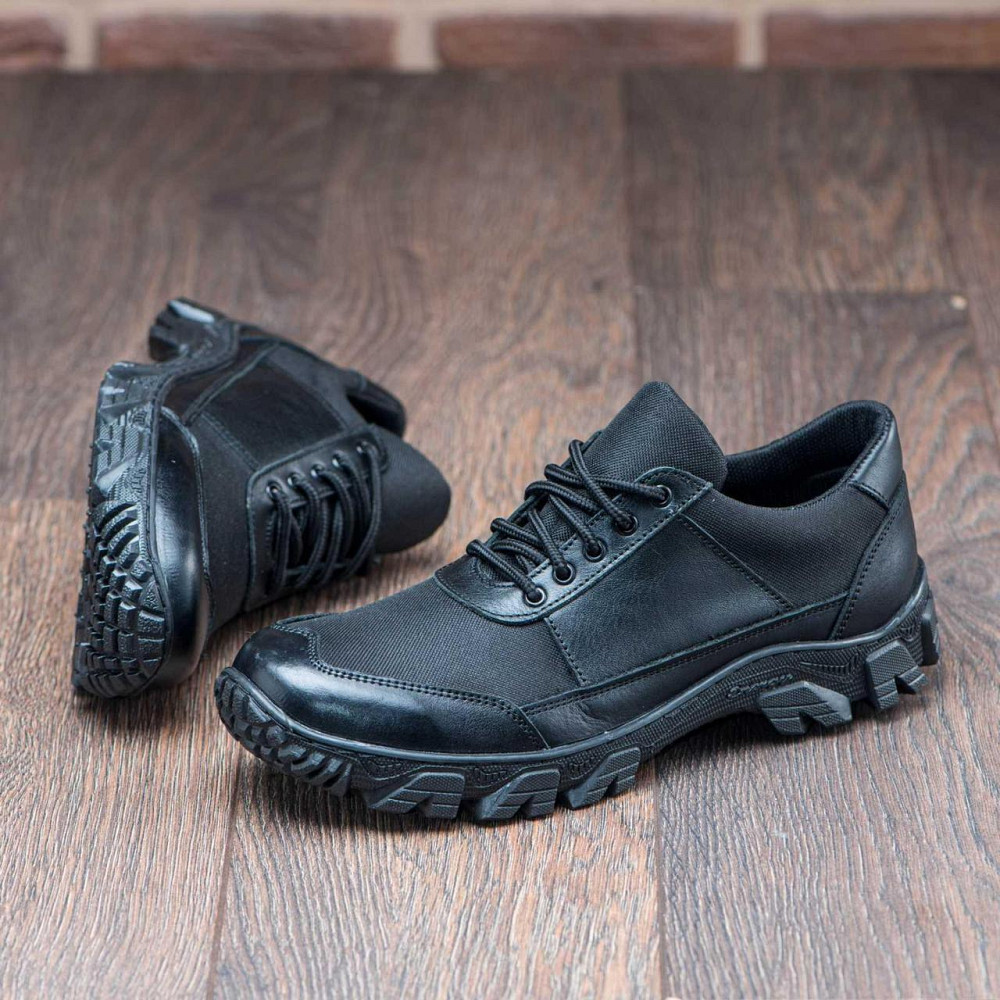 Кросівки тактичні з натуральної шкіри та тканини чорного кольору 40 (26,5 ) Харків - фото 10