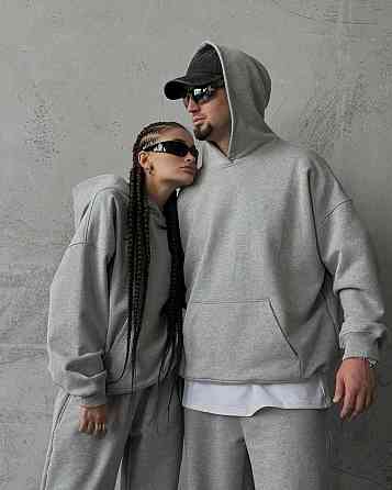 Женский стильный спортивный костюм трехнитка на флисе Серый, 46/48 Одесса