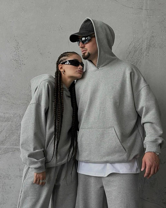 Женский стильный спортивный костюм трехнитка на флисе Серый, 46/48 Одесса - изображение 2