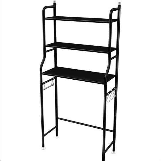 Стелаж для зберігання над пральною машиною, LAUNDRY RACK TW-106, Чорний / Полиця над унітазом / Полиця стелаж у ванну Київ