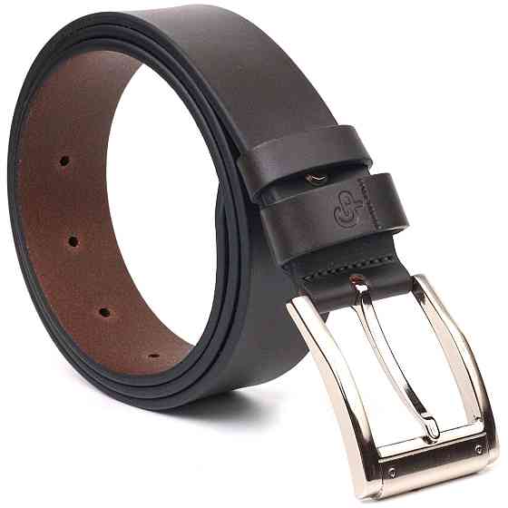 Якісний чоловічий ремінь із натуральної шкіри Коричневий (GRANDE PELLE) Київ