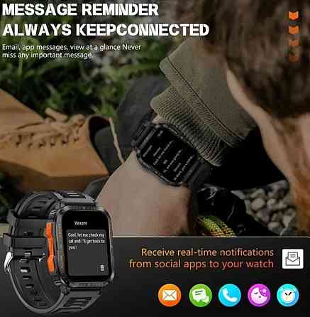 Акція!Смарт годинник|Тактические часы|  LIGE KT79 Black. Київ