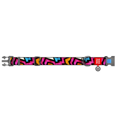 Ошейник для животных WAUDOG Nylon с QR паспортом "Граффити" пластиковый фастекс Ш 25 мм Д 33-40 см (4734) Винница - изображение 2