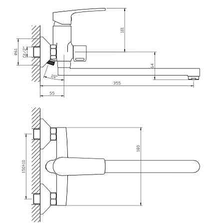 Смеситель для ванной Haiba Troya 006 Euro HB9660 Харьков