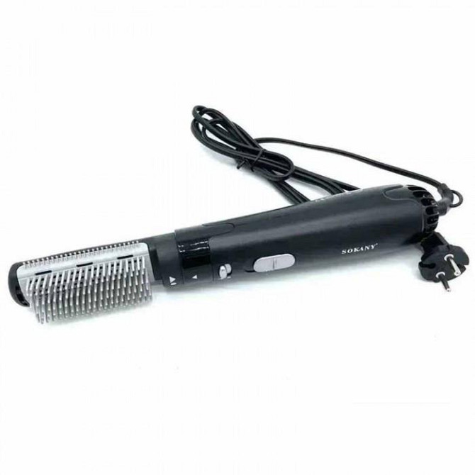 Фен-щетка HB-826-2 1000 Вт, 2 насадки, 3 скорости, поворотный шнур 360°, петля для переноса, удобная Одесса - изображение 3