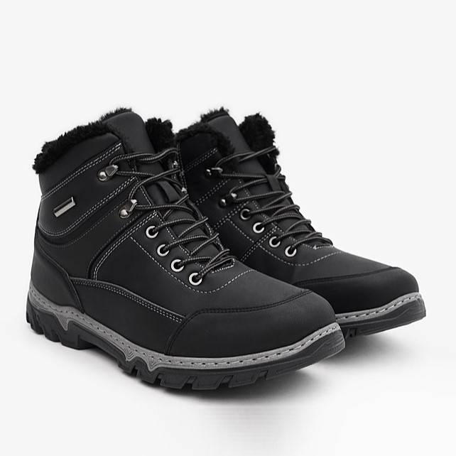 Черевики Зимові Чоловічі Кросівки на хутрі Чорні Зима Хух (розміри: 40,41,42,43,44,45) Відео Огляд — 502 Дніпро - фото 7