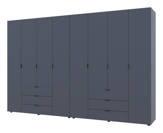 Комплект шаф для одягу Doros Гелар (2 шт.) 310х49,5х203,4 см Графіт (DRS-011122) Дніпро