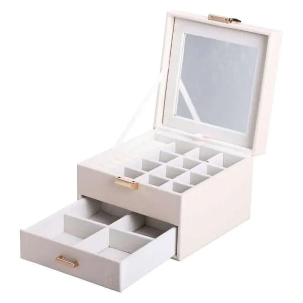 Скринька для прикрас з еко шкіри 2 яруси органайзер для ювелірних виробів HP-5-2W Коломия - фото 4