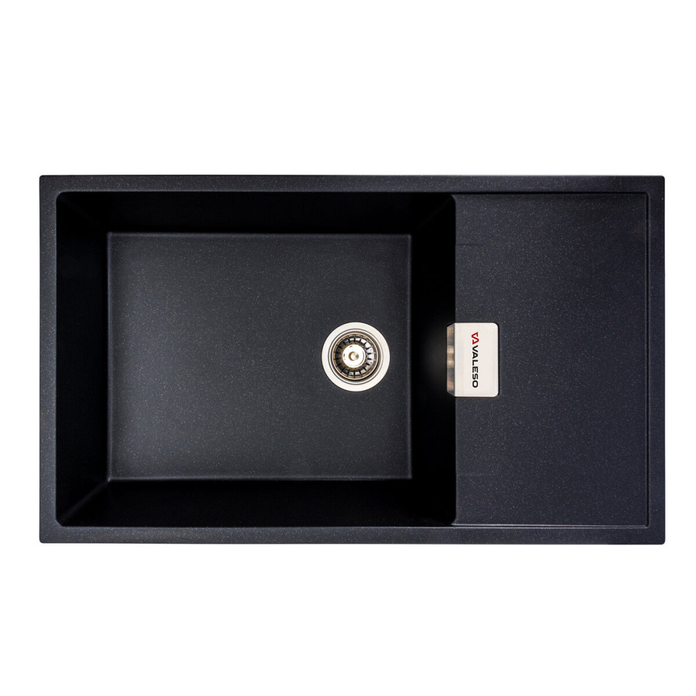 VALESO Гранітна мийка для кухні VALESO 8650 DIAMOND матова (чорний металік) Киев - изображение 1