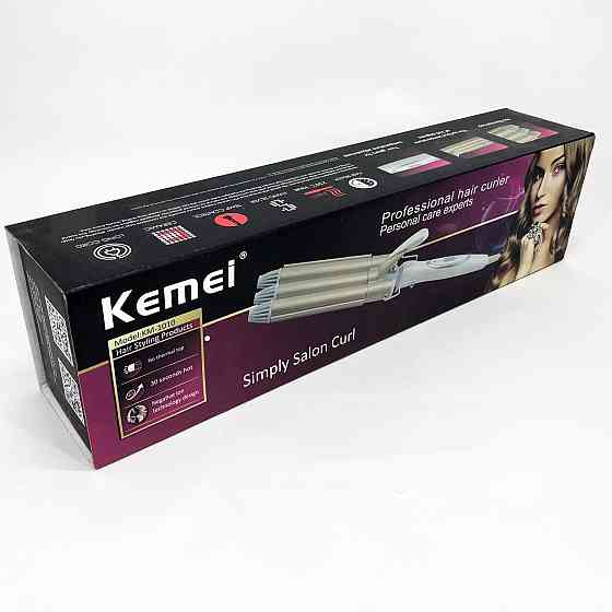 Плойка для гладких волос и локонов Kemei KM-1010, Плойка для кудрей для завивки прически EA-45 Киев